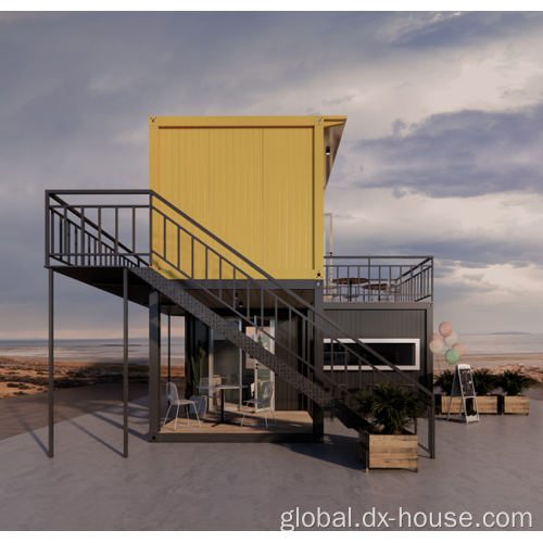 Container house is for living and coffee shop